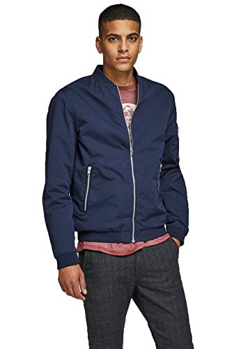 Jack & Jones Jjerush Bomber Noos Chaqueta bomber, Navy Blazer, L, Hombre