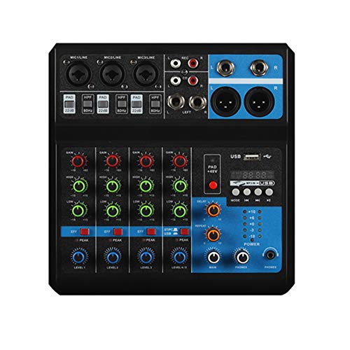 Mini Mezclador de Audio profesional 5 canales controlador de DJ bluetooth USB...