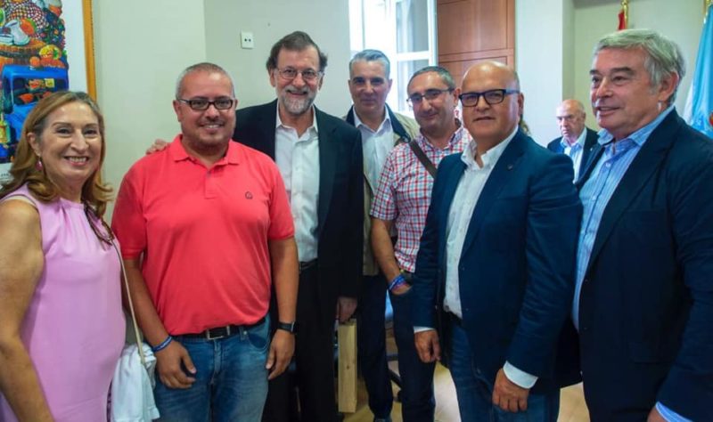 Ana Pastor, Cesar M. Fernández, Mariano Rajoy, Miguel Ángel Viso, Argimiro Marnotes, Manuel Baltar e Xosé Manuel Barreiro
