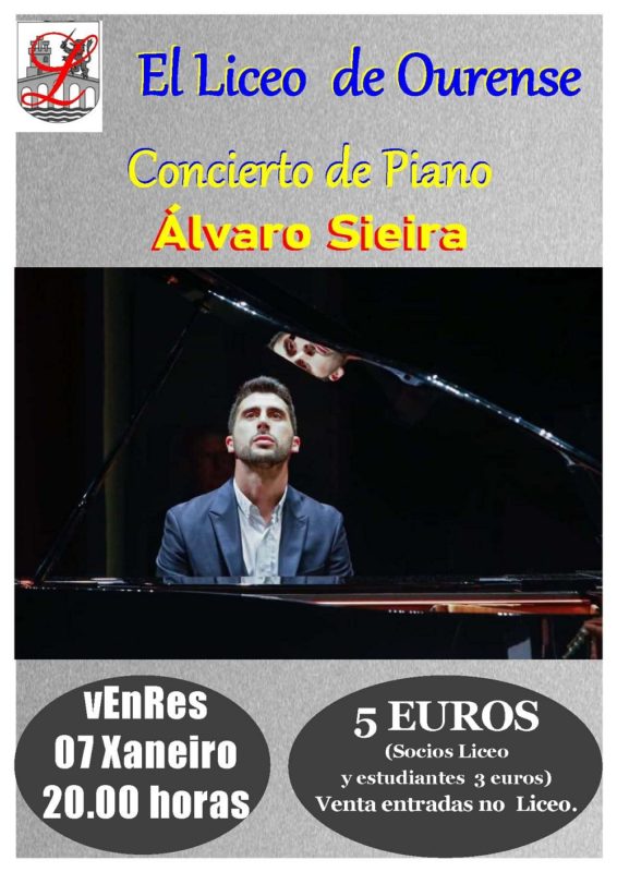 Álvaro Sieira actuará en el Liceo de Ourense