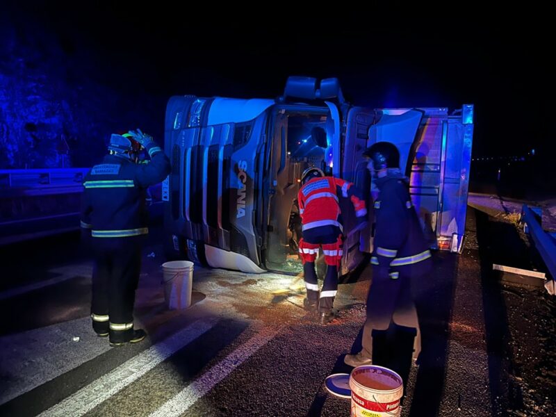 Accidente de madrugada na Autovía das Rías Baixas