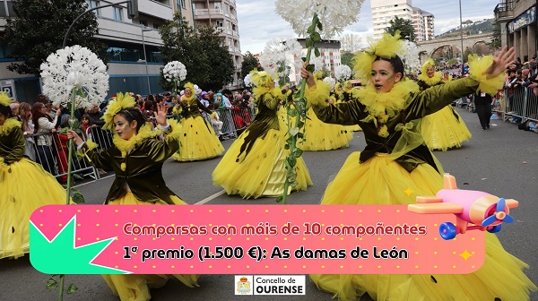 El desfile del Entroido de Ourense 2025 premia la creatividad y el color