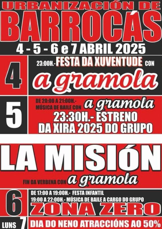 As Festas de Barrocás, que se celebran do 4 ao 6 de abril, provocarán cortes e restricións de tráfico durante toda a fin de semana.