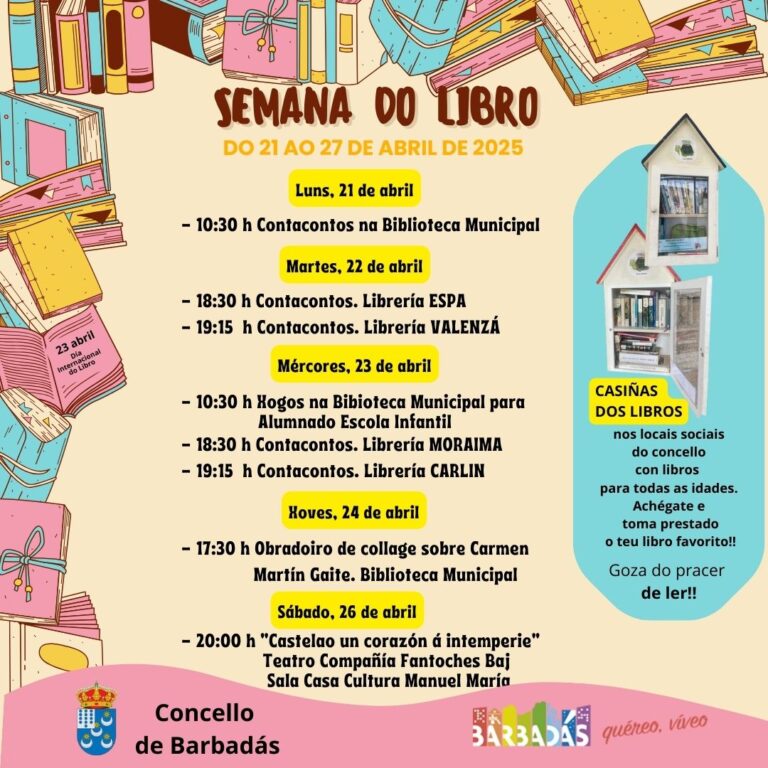 Barbadás celebra o Día do Libro cunha semana literaria