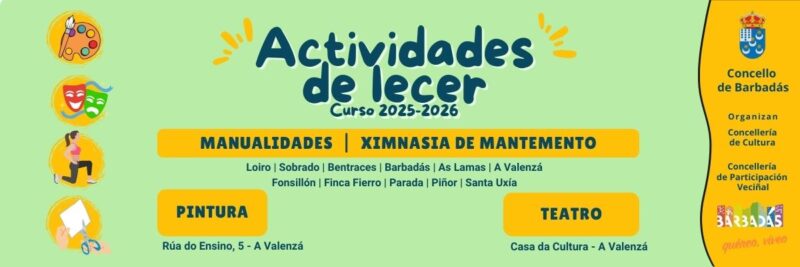 Barbadás lanza un amplo programa de lecer para o curso 2025/26