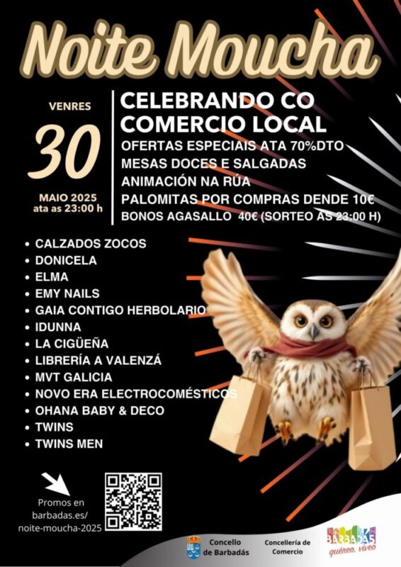 Os comercios de Barbadás abrirán ata as 23:00 h na “Noite Moucha”