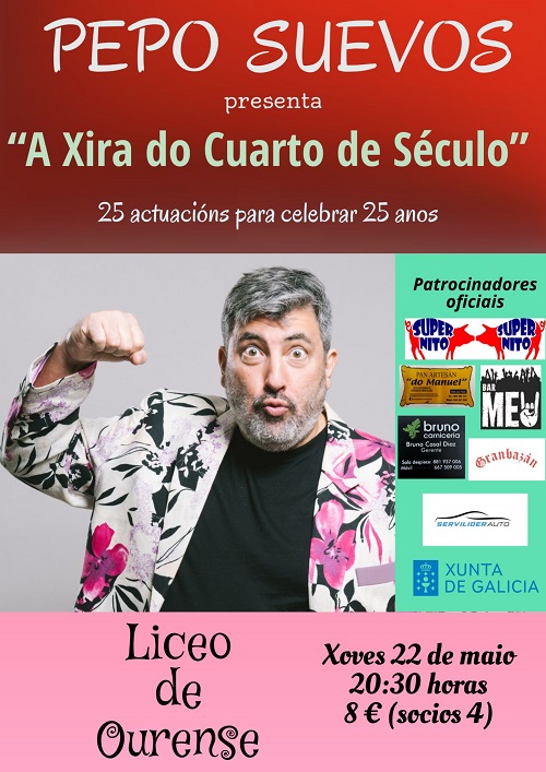 Pepo Suevos presenta en Ourense "A Xira do Cuarto de Século"