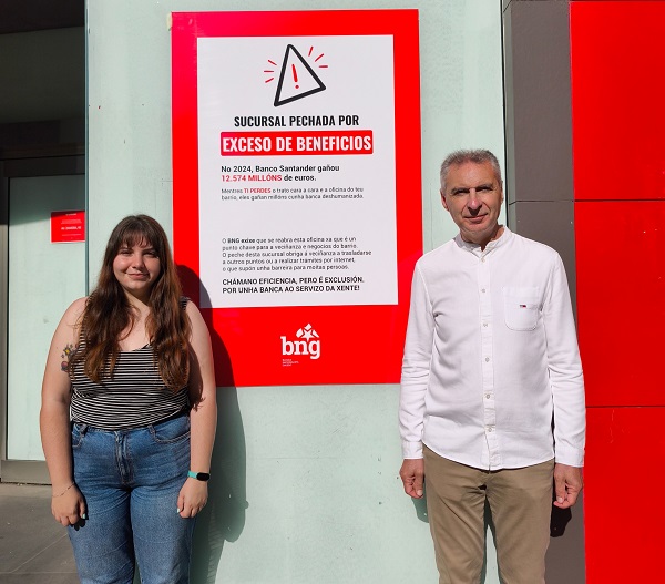 O BNG denuncia o peche da oficina do Santander no Posío