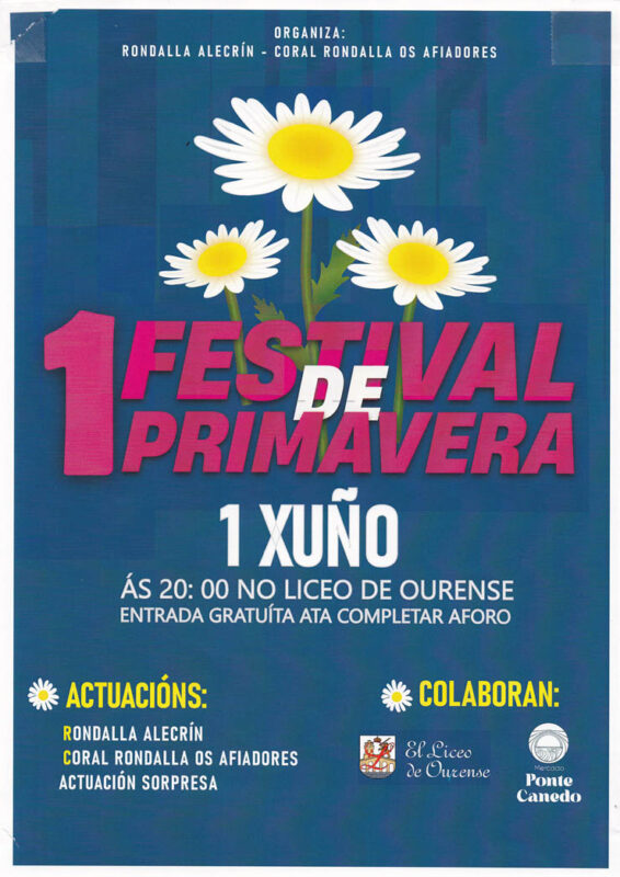 "Os Afiadores" e "Alecrín" celebran o Primeiro Festival de Primavera no Liceo de Ourense