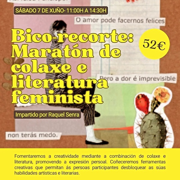 Obradoiro de colaxe e literatura feminista con Raquel Senra en Ourense