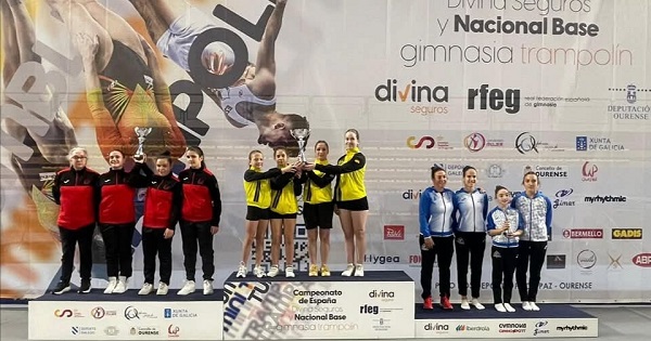 Brillante actuación do Ximnasia Burgas: 10 podios e 4 títulos nacionais en trampolín