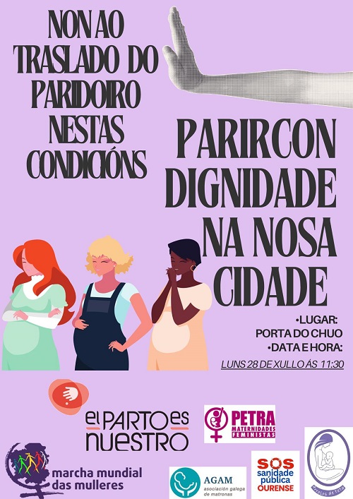Continúan as protestas polo traslado do paritorio do CHUO