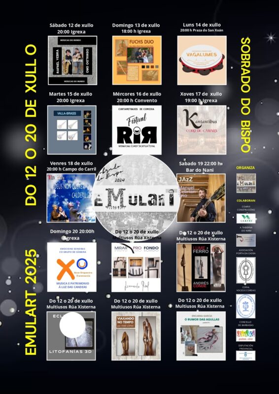 Programa completo do festival Emulart 2025 en Sobrado do Bispo