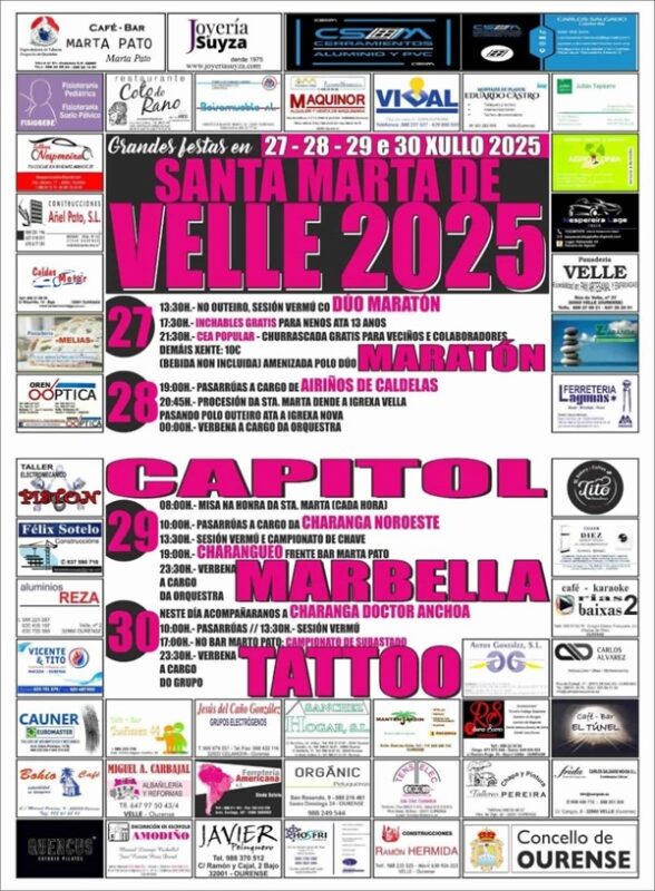 Santa Marta de Velle 2025: catro días de festa e tradición
