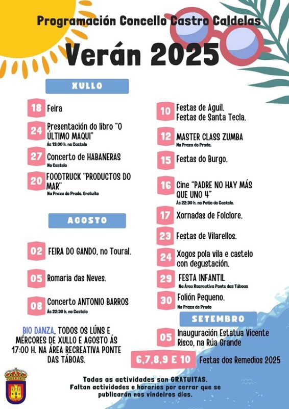 Castro Caldelas presenta a súa programación para o Verán 2025