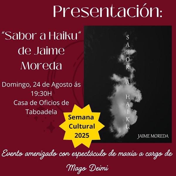 Jaime Moreda presenta en Taboadela o seu poemario Sabor a Haiku