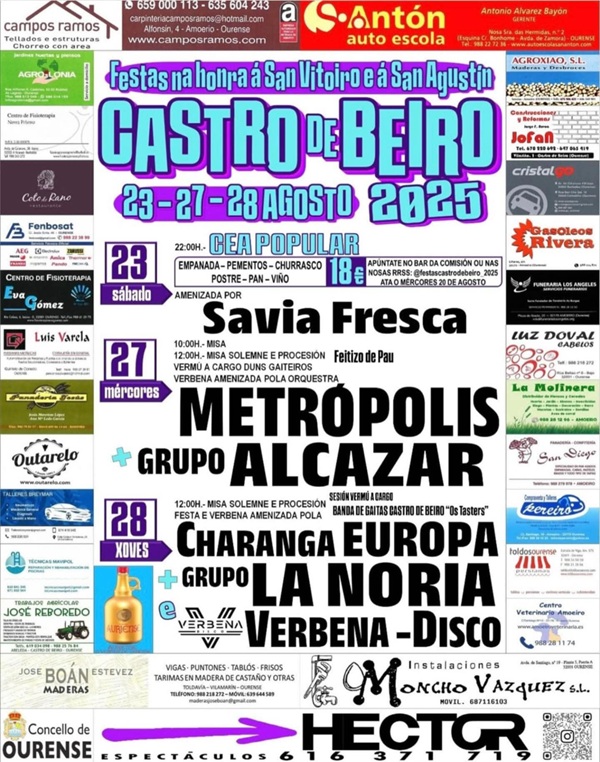 Programa das Festas de Castro de Beiro 2025