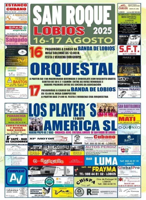 Lobios celebra as Festas de San Roque 2025