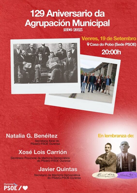 O PSdeG-PSOE de Ourense conmemora o seu 129 aniversario