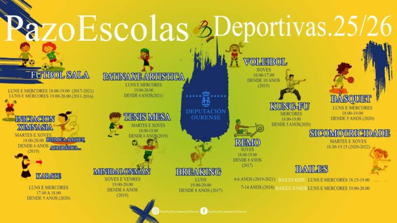 Vuelven las Escuelas Deportivas del Paco Paz de Ourense en la temporada 2025/2026
