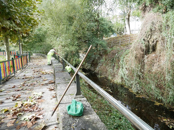 O Concello de Barbadás e a CHMS actúan na limpeza do río