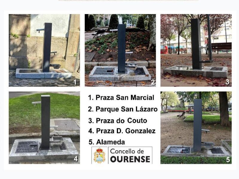 Cinco novas fontes de auga para mascotas en Ourense