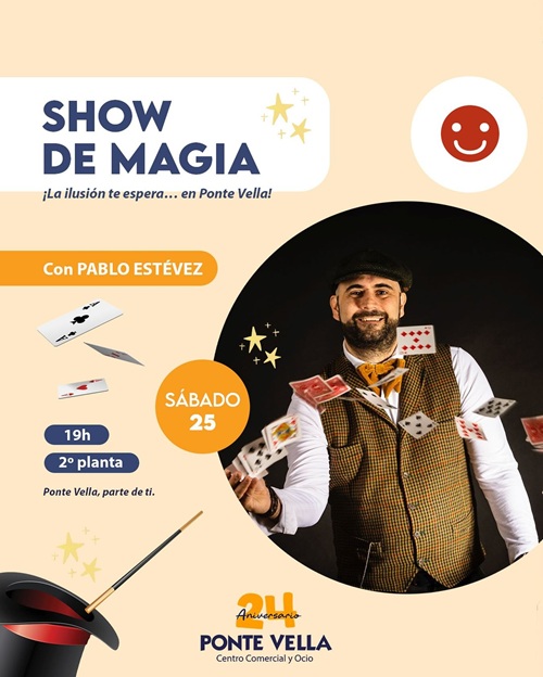 La magia de Pablo Estévez ilumina el aniversario de Ponte Vella