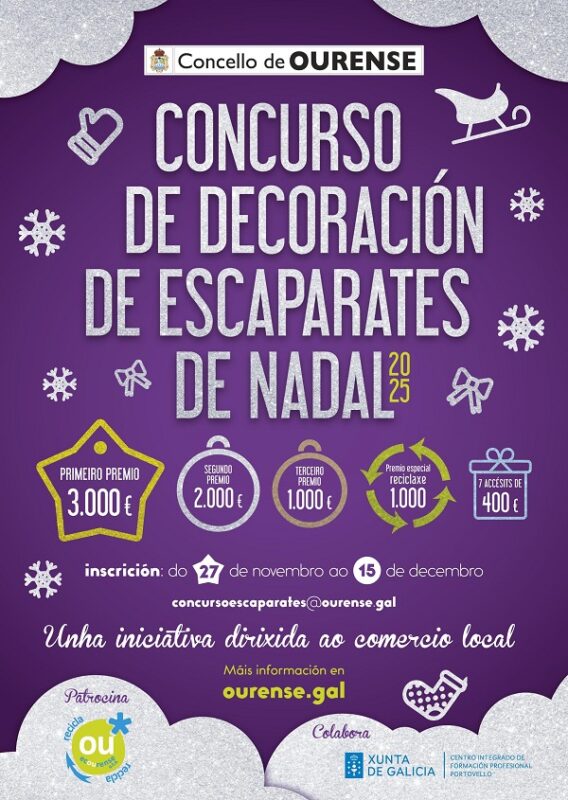Nova edición do Concurso de Escaparates para dinamizar o Nadal en Ourense