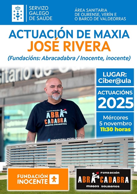 José Rivera lleva la magia solidaria al Hospital de Ourense