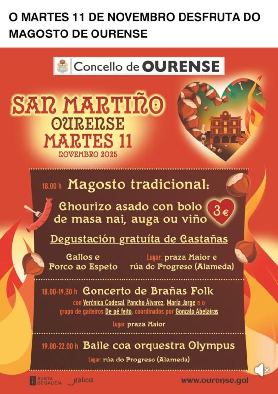 Música e castañas protagonizan o Magosto do San Martiño en Ourense