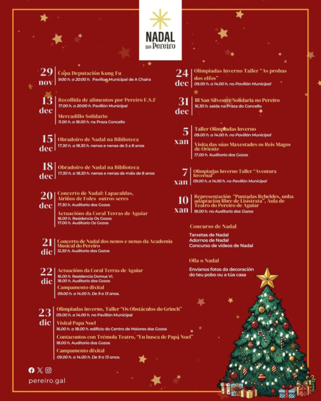 Programación de Nadal 2025 do Pereiro de Aguiar