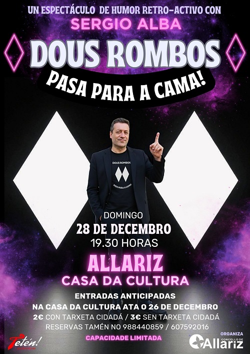 Sergio Alba leva a Allariz o humor retro de Dous rombos