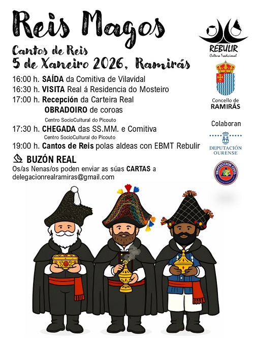 Rebulir organiza a visita dos Reis Magos a Ramirás