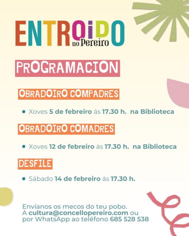 O Pereiro celebra o Entroido con obradoiros e concurso de comparsas