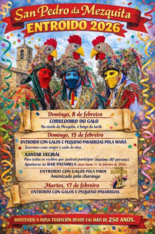 San Pedro da Mezquita celebra o Entroido 2026