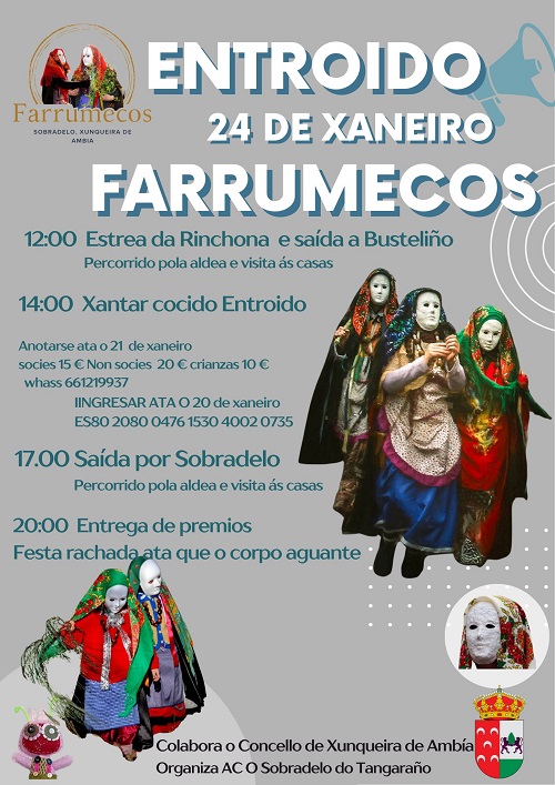 Sobradelo celebra o Entroido dos Farrumecos o 24 de xaneiro