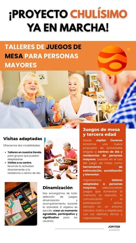 Júpiter Juegos lanza talleres de mesa para mayores