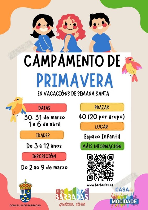 O Concello de Barbadás abre a inscrición nos Campamentos de Primavera 2026