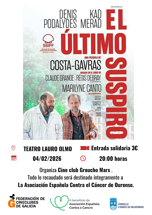 Cinema solidario en O Barco a favor da loita contra o cancro